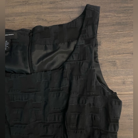 INC International Concepts Black Dress size 6P Mini Pleated Material Buttons - Picture 5 of 12